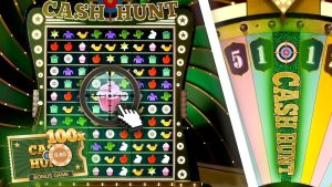 Crazy Time Cash Hunt bonus game shooting symbols
